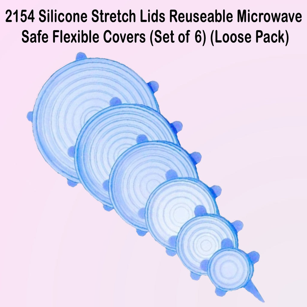 2154 premium silicone stretch lids reuseable microwave safe flexible covers set of 6