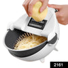 2161 10 in 1 multifunctional vegetable fruits cutter slicer shredder with rotating drain basket