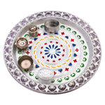 silver plated laxmi ganesh pooja thali set set of 6 pieces