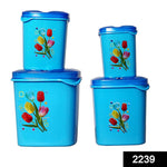 2239 container set for kitchen storage airtight food grade plastic pack of 4 3000ml 1500ml 1000ml 500ml