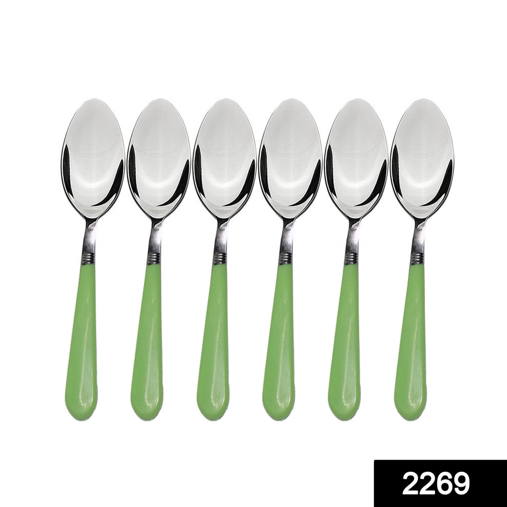 2269 stainless steel spoon with comfortable grip dining spoon set of 6 pcs