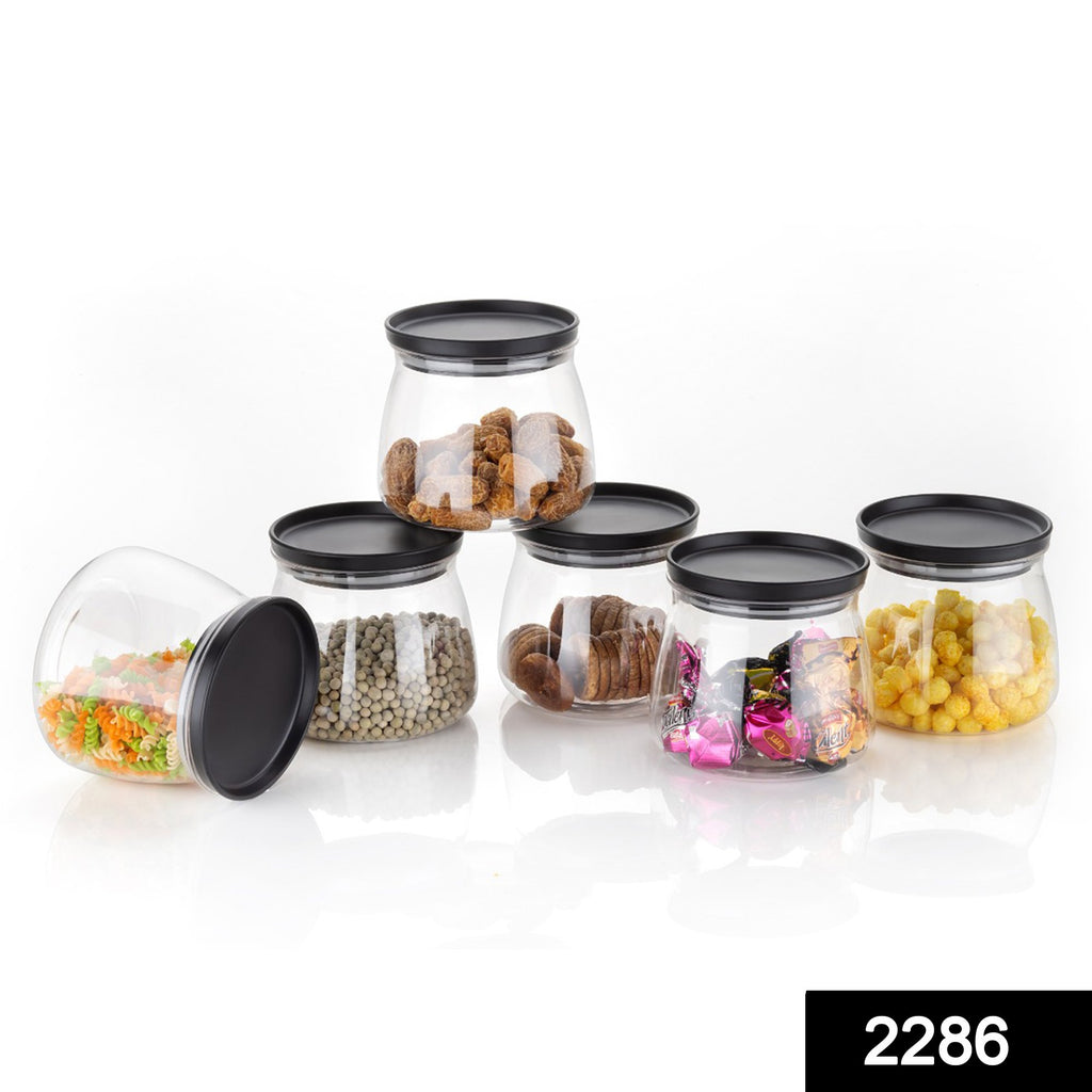 2286 matka shaped jar with air tight leak proof lid multicolour set of 6