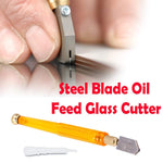 antislip metal handle steel blade oil feed glass cutter cutting tool