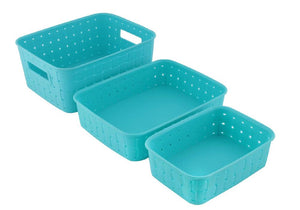 ambitionofcreativity in kitchen storage smart baskets for storage set of 3 sky blue
