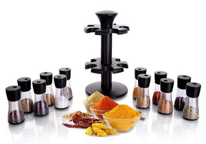 ambitionofcreativity in condiment set spice rack premium multipurpose revolving plastic spice rack masala organiser 12 pcs set