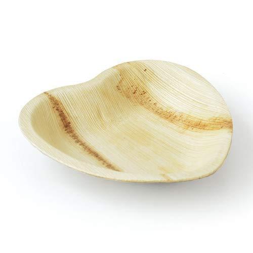 3222 disposable heart shape eco friendly areca palm leaf plate 6x6 inch