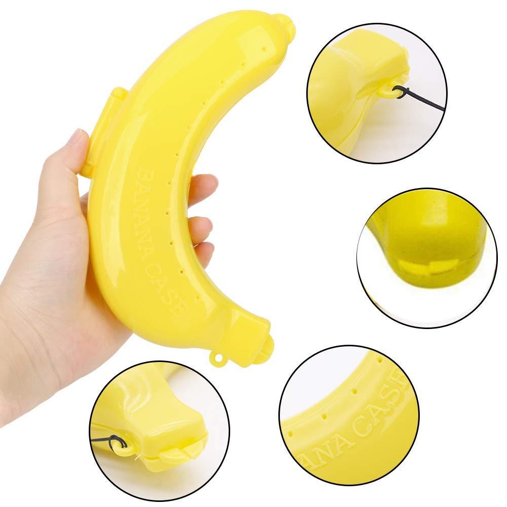 banana case lunch box protector container holder carrier storage yellow