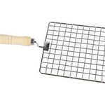 2086 kitchen square stainless steel roaster papad jali barbecue grill with wooden handle