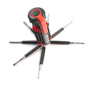 8 in 1 multi function screwdriver kit with led portable torch multicolour medium