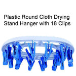 1366 plastic round cloth drying stand hanger with 18 clips multicolour