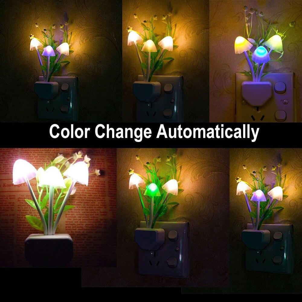 206 night lamps white flower pot color changing light mushrooms light sensor led decorative night lamp night lamp