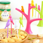 creative bird fruit snack dessert forks tree shape holder rack party home decor high life