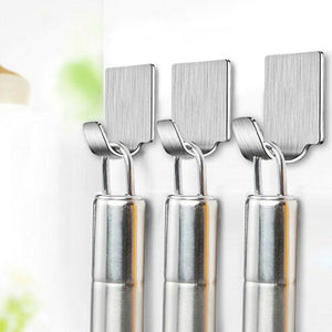 1370 multipurpose small rectangular stainless steel adhesive hooks set of 6