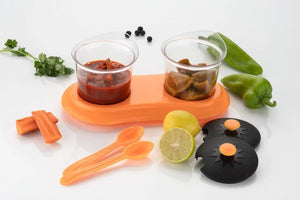 multipurpose dining set jar and tray holder chutneys pickles spices jar 2pc