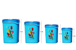 2239 container set for kitchen storage airtight food grade plastic pack of 4 3000ml 1500ml 1000ml 500ml