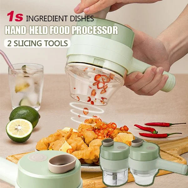 Portable 4 In 1 Electric Vegetable Cutter Set