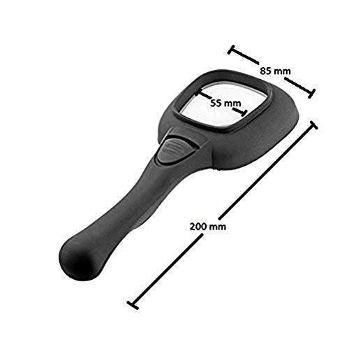 office supply hand held optical grade magnifying glass with 6 led lights