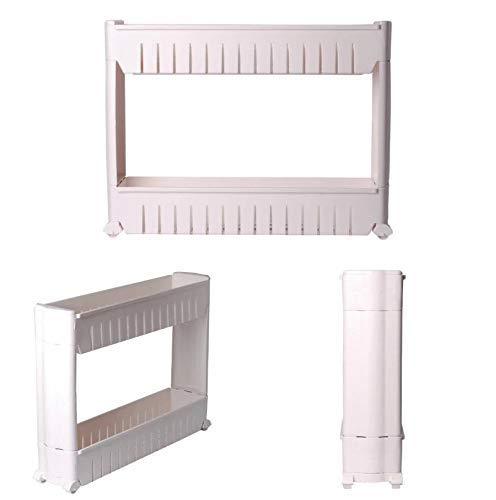 2172 multipurpose 2 layer slim side space saving storage organizer rack shelf