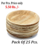 3208 disposable round shape eco friendly areca palm leaf plate 10x10 inch pack of 25