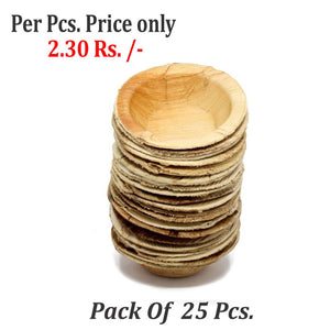 3212 disposable round shape eco friendly areca palm leaf bowl 4x4 inch pack of 25