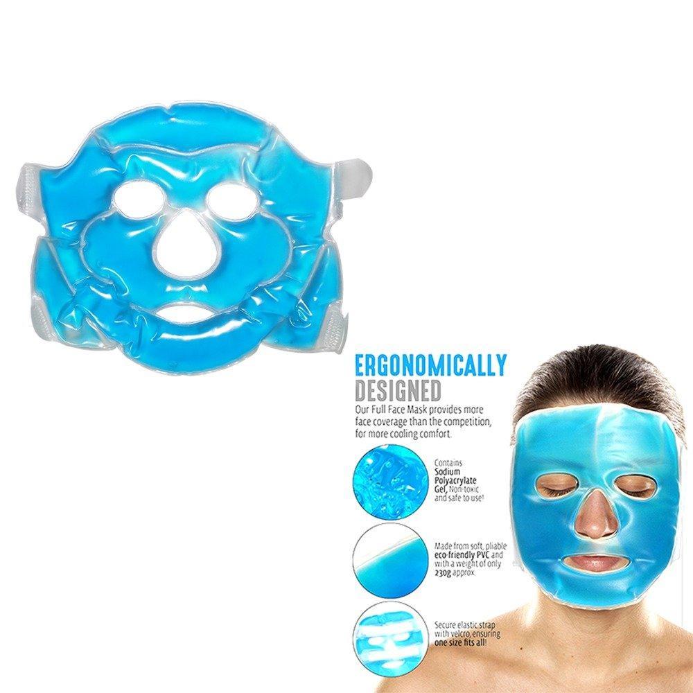 plastic reusable anti stress cooling gel face mask with strap on velcro medium