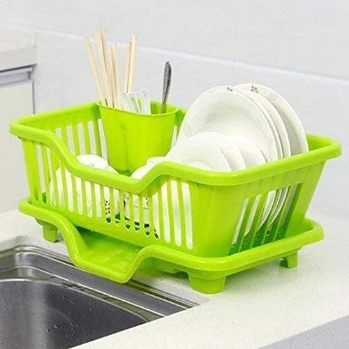 plastic kitchen sink dish drainer drying rack washing holder basket random colour