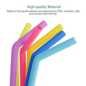 ambitionofcreativity in food grade silicone straws for drinking colorful drink tools eco friendly silicon straw 4pcs
