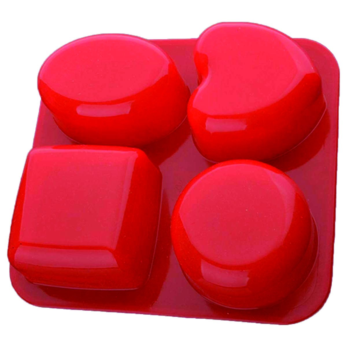 0773 silicone circle square oval and heart shape soap and mini cake making mould