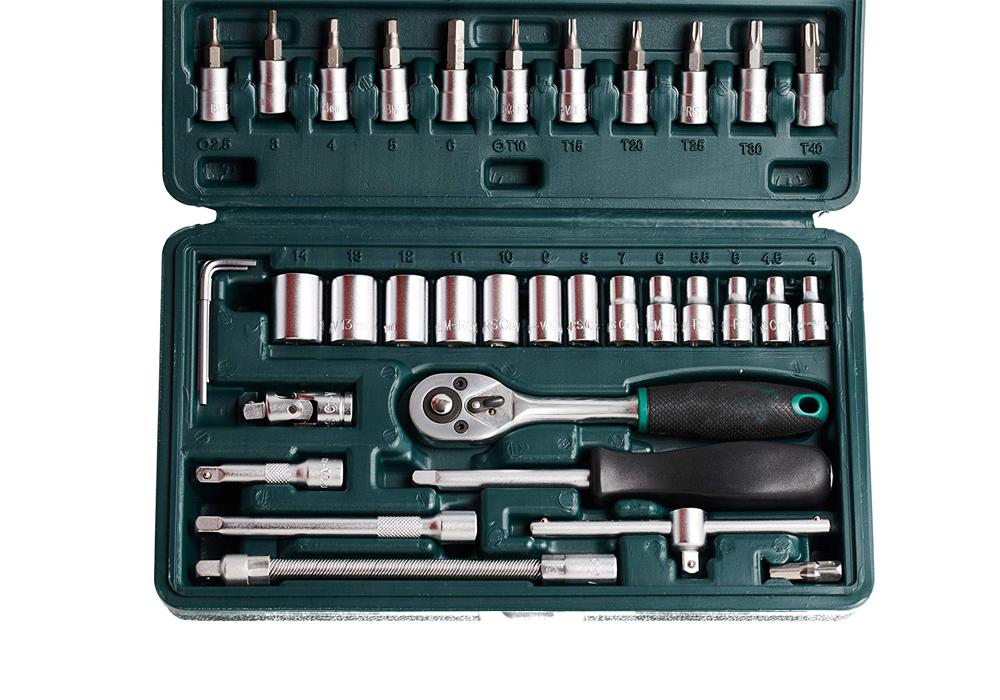 ambitionofcreativity in combination tool kit metal 1 4 socket set black 46pcs