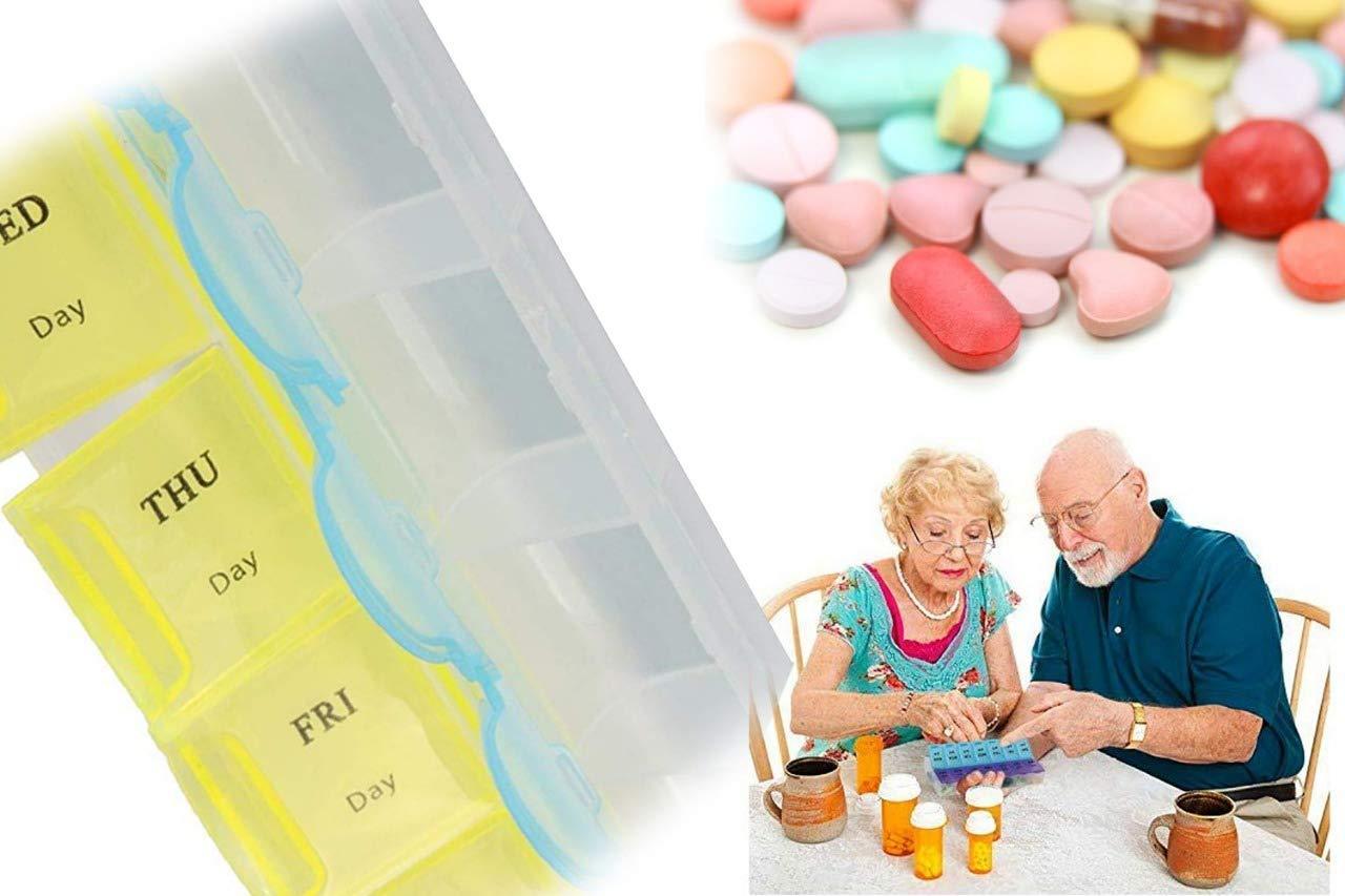 7 days medicine pill drug storage box case mini pillbox container for 7 days day night