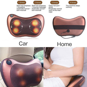 professional massage pillow with heat balls and car adapter neck shoulder back massager