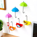 486_3pcs set cute umbrella wall mount key holder wall hook hanger organizer durable wall hooks bathroom kitchen umbrella wall hook