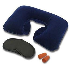 buyerzone cotton and polyester 3 in 1 air travel kit with pillow ear buds and eye maskassorted 1