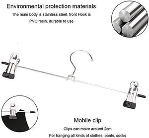 7202 stainless steel hangers with 2 adjustable anti rust clips pack of 12