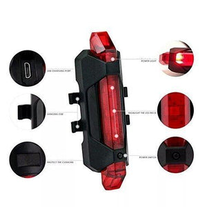 1561 rechargeable bicycle front waterproof led light red