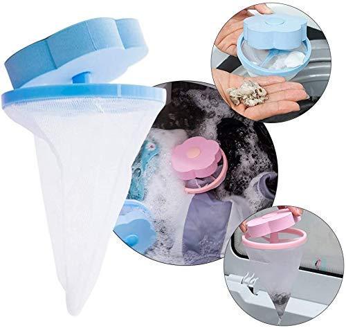 Flower Shape Home Washing Machine Floating Net Bag Hair Removal Ball (Pack of 2)