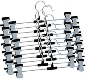 7202 stainless steel hangers with 2 adjustable anti rust clips pack of 12