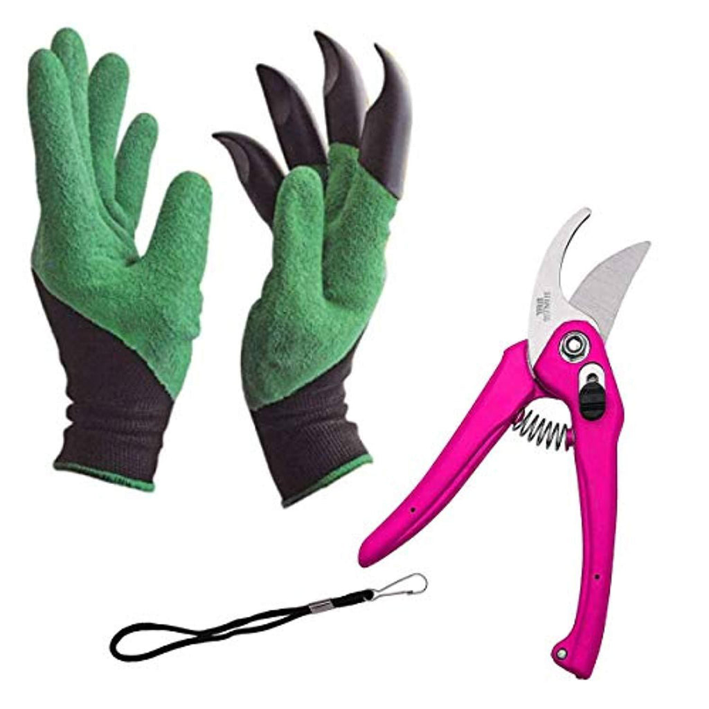 Ambitionofcreativity.in Gardening Tools - Garden Gloves with Claws for Digging and Planting, 1 Pair Ergonomic Grip, Incredibly Sharp Secateurs