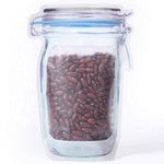 1075 reusable airtight seal plastic food storage mason jar zipper 1000ml