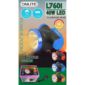 1587 40 watt led rechargeable dual mode head torch