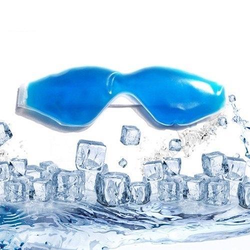 plastic cooling gel eye mask with stick on straps multicolour