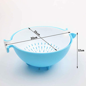 0728 multifunctional washing fruits vegetables basket strainer and detachable drain basket bowl