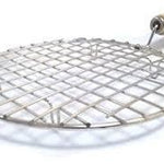 2085 kitchen round stainless steel roaster papad jali barbecue grill with wooden handle