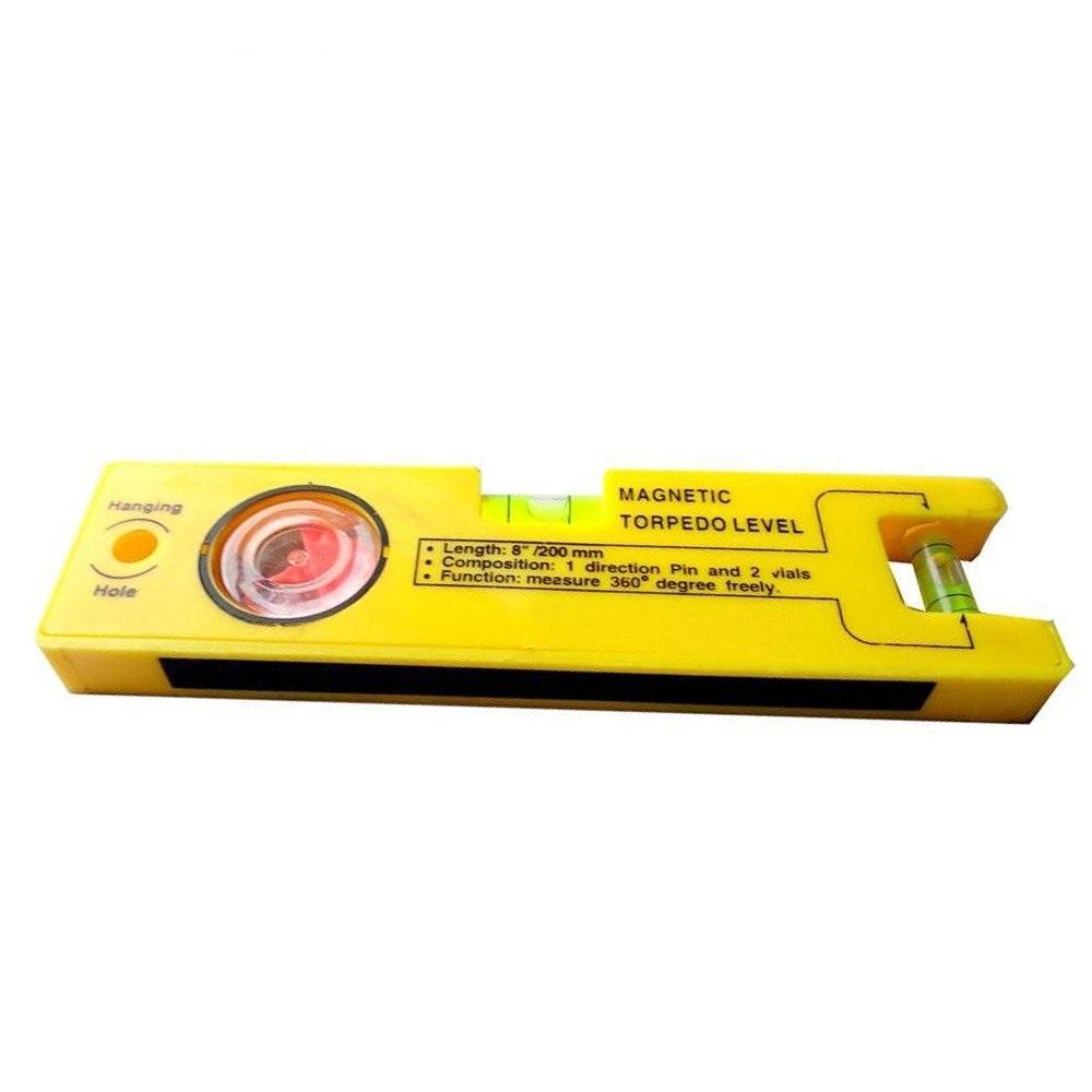 8 inch magnetic torpedo level with 1 direction pin 2 vials and 360 degree view