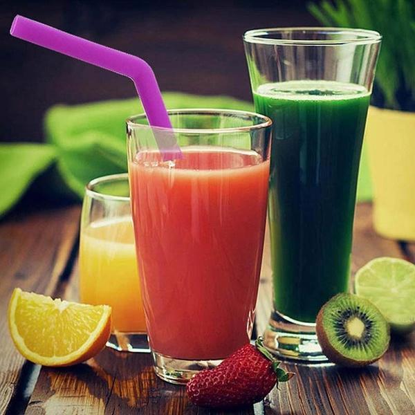 ambitionofcreativity in food grade silicone straws for drinking colorful drink tools eco friendly silicon straw 4pcs