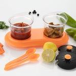 multipurpose dining set jar and tray holder chutneys pickles spices jar 2pc