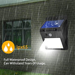 bright waterproof solar wireless security motion sensor led night light for home outdoor garden wall black 20 led lights