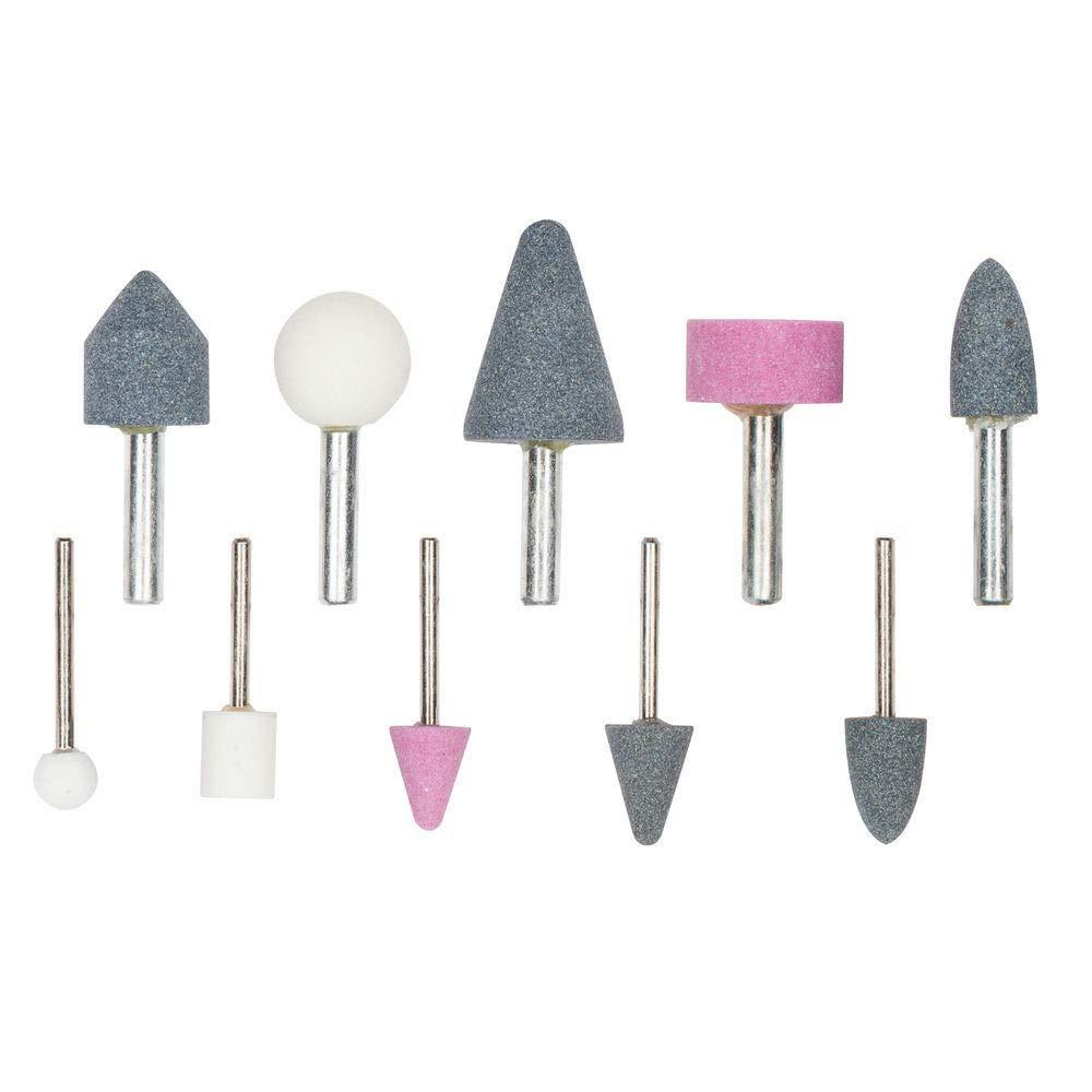 10pcs 3mm 6mm dia shank mounted stone point abrasive grinding wheels bit set for rotary tools
