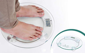 8mm electronic round thick tempered glass electronic digital personal bathroom health body weight weighing scale