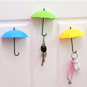 486_3pcs set cute umbrella wall mount key holder wall hook hanger organizer durable wall hooks bathroom kitchen umbrella wall hook